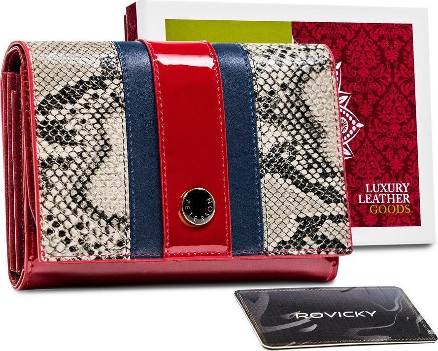 Peterson Elegancki portfel damski ze wzorem wężowej skóry Peterson NoSize