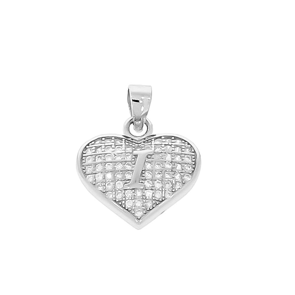 Srebrna zawieszka wisiorek litera literka I w serduszku pr. 925