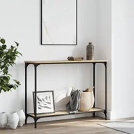 Konsole i sekretarzyki - vidaXL Stolik konsolowy, dąb sonoma, 101x30,5x75 cm - miniaturka - grafika 1