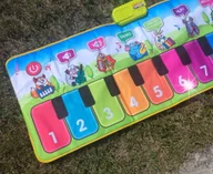 Zabawki interaktywne dla dzieci - MATA MUZYCZNA TANECZNA dla dzieci 130X48 cm DO TAŃCZENIA PIANINKO NAGRYWA - miniaturka - grafika 1