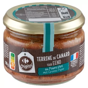 Carrefour Original Terrina Pasztet w stylu francuskim z kaczki z dodatkiem pieprzu zielonego 180 g - Pasztet i przetwory mięsne - miniaturka - grafika 1