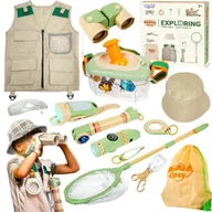 Zabawki interaktywne dla dzieci - WOOPIE Discovery Zestaw Małego Odkrywcy Lornetka Kompas Siatka na Owady Motyle Latarka - miniaturka - grafika 1