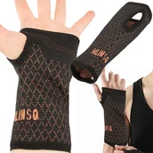 Ortezy, stabilizatory i opaski elastyczne - Stabilizator wspomagacz na nadgarstek orteza z miedzią opaska elastyczna staw dłoń - miniaturka - grafika 1