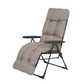 Leżaki ogrodowe - Fotel ogrodowy składany Floryda K3 59 x 81 x 104 cm beżowy - miniaturka - grafika 1