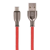 Kable USB - Forever Kabel Usb typ-C Tornado czerwony 1m 3A - miniaturka - grafika 1