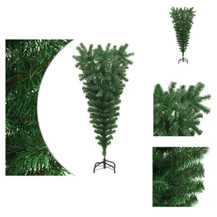 vidaXL Sztuczna choinka ze stojakiem odwrócona zielona 150 cm - Choinki - Choinki - miniaturka - grafika 1