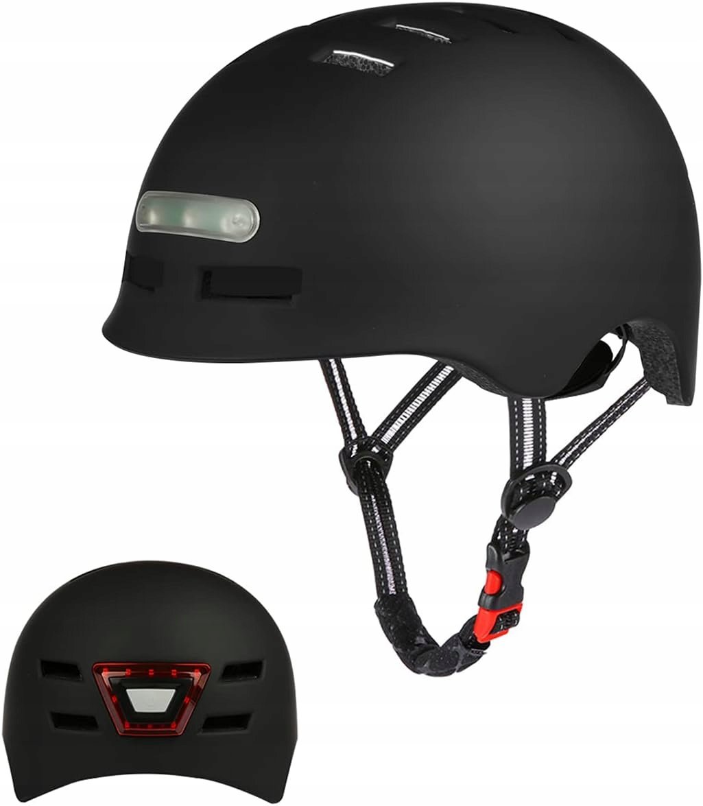 Kask Rowerowy Ze Zintegrowanym Reflektorem Led r. 58-61