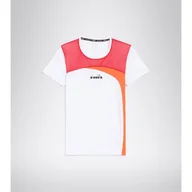 Koszulki sportowe damskie - Koszulka do tenisa z krótkim rękawem damska Diadora L. SS T-SHIRT optical white - miniaturka - grafika 1