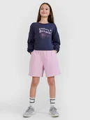 Spodenki męskie - Dziewczęce spodenki dresowe 4F 4FJWSS25TSHOF483-52S Różowy Roz. 164 - miniaturka - grafika 1