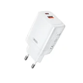Ładowarki do telefonów - XO ładowarka sieciowa CE16 PD 45W 1x USB-C 1x USB biała - miniaturka - grafika 1