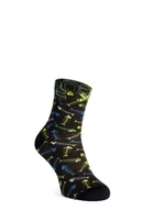 Skarpetki kolarskie - Skarpety rowerowe Karpos Green Fire Socks - black/green/yellow/white - miniaturka - grafika 1