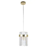 Lampy sufitowe - Kryształowa lampa wisząca Vetro LP-2910/1P GD do jadalni złota przezroczysta - miniaturka - grafika 1