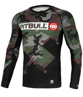 Longsleeve Rashguard PIT BULL CROSS CAMO woodland camo-XL - Kimona, stroje i obuwie - miniaturka - grafika 1