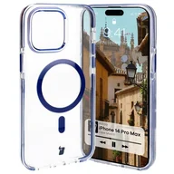 Etui i futerały do telefonów - Bizon Etui z pierścieniem magnetycznym Case Marco do iPhone 14 Pro Max, przezroczyste z niebieską ramką - miniaturka - grafika 1
