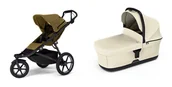 Wózki dziecięce - Wózek sportowy Thule Urban Glide 3 Nutria green + Bassinet Soft beige - miniaturka - grafika 1