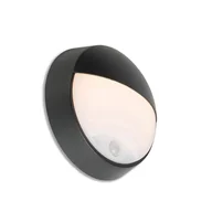 Lampy ogrodowe - QAZQA Kinkiet zewnętrzny czarny LED czujnik ruchu/zmierzchu IP54 - Hortus - miniaturka - grafika 1