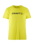 Koszulki męskie - Craft CORE Essence Logo Tee koszulka męska L | N Light | odzież sportowa dla mężczyzn z poliestru pochodzącego z recyklingu | zakrzywione szwy boczne | Quick Dry T-shirt męski | koszulka funkcyjna - miniaturka - grafika 1