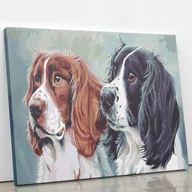 Malowanie po numerach - Zestaw do malowania po numerach - Czekające dwa psy 50x40 cm - miniaturka - grafika 1