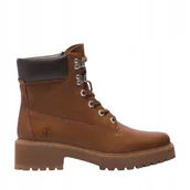 Botki damskie - TIMBERLAND BRĄZOWE BOTKI SKÓRZANE NA KLOCKU 36 JŁA - miniaturka - grafika 1