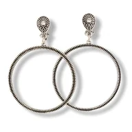 Kolczyki - Klipsy do uszu srebrne koła z kryształkiem - miniaturka - grafika 1