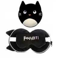 Poduszki dekoracyjne - Pluszowa poduszka podróżna z opaską na oczy Relaxeazzz - Kot Feline Fine - miniaturka - grafika 1