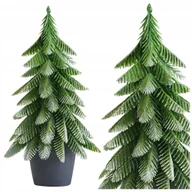 Choinki - Choinka Ozdobna Dekoracyjna Sztuczna W Doniczce Srebrne Wykończenie 22x10cm - miniaturka - grafika 1