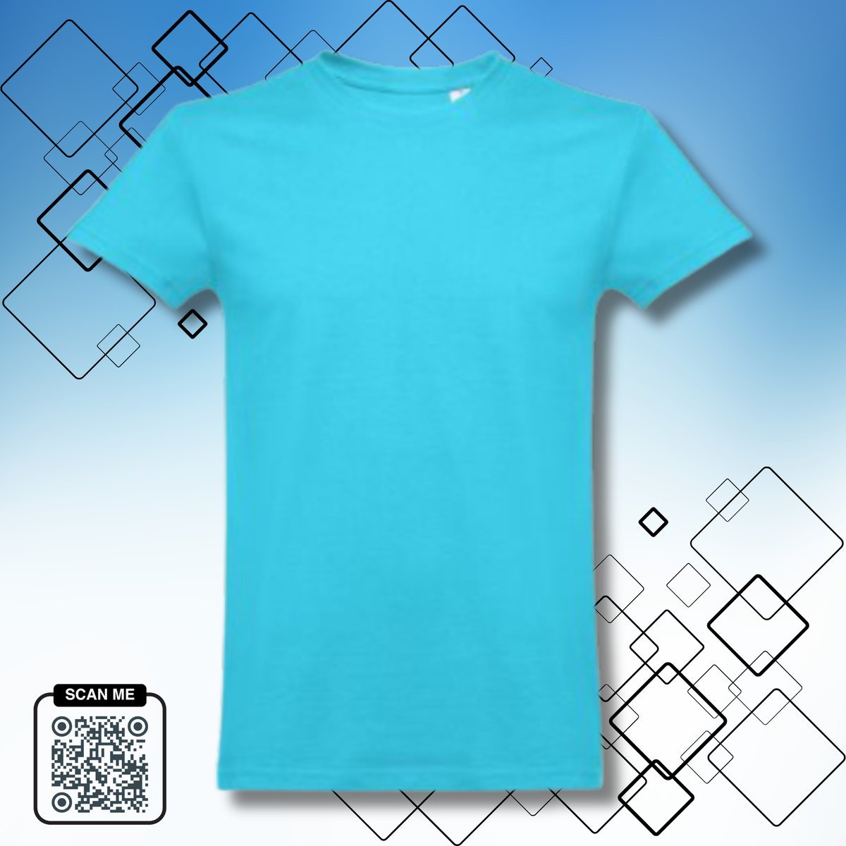 T-Shirt Koszulka uniwersalna bez nadruku błękitna rozmiar 3XL 100% bawełna