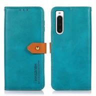 Etui i futerały do telefonów - Dla Sony Xperia 10 V KHAZNEH Dwukolorowe skórzane etui na telefon z klapką ze skóry bydlęcej - miniaturka - grafika 1