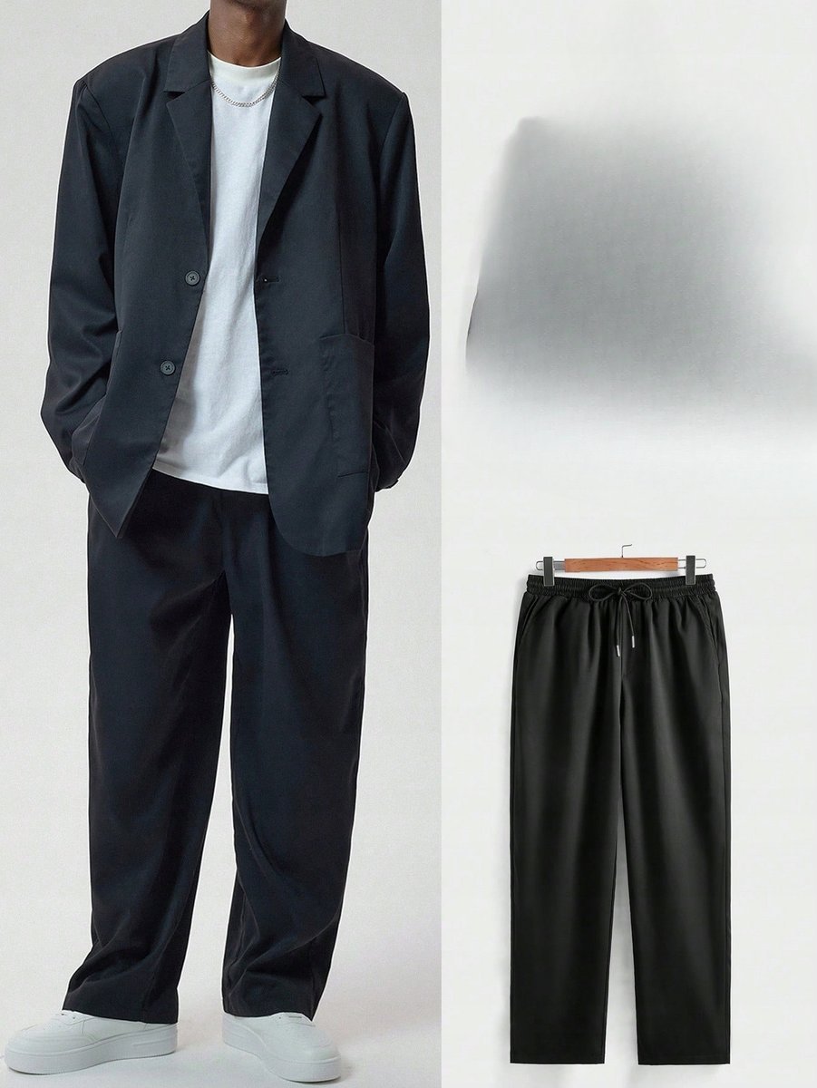 SHEIN CZARNE SPODNIE CASUAL WYSOKI STAN PROSTE NA CO DZIEŃ M 1MA