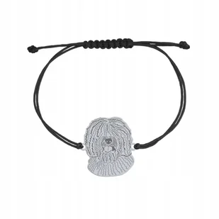 Bransoletka Srebrna z psem Hiszpański Pies Dowodny 925 sznurek GRAWER - Bransoletki - miniaturka - grafika 1