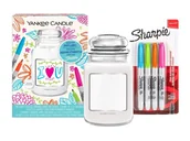 Świece - Yankee Candle And Sharpie Gift Set, Zestaw, Duża Świeca Zapachowa Clean Cotton + Markery + Etykiety,  623g - miniaturka - grafika 1