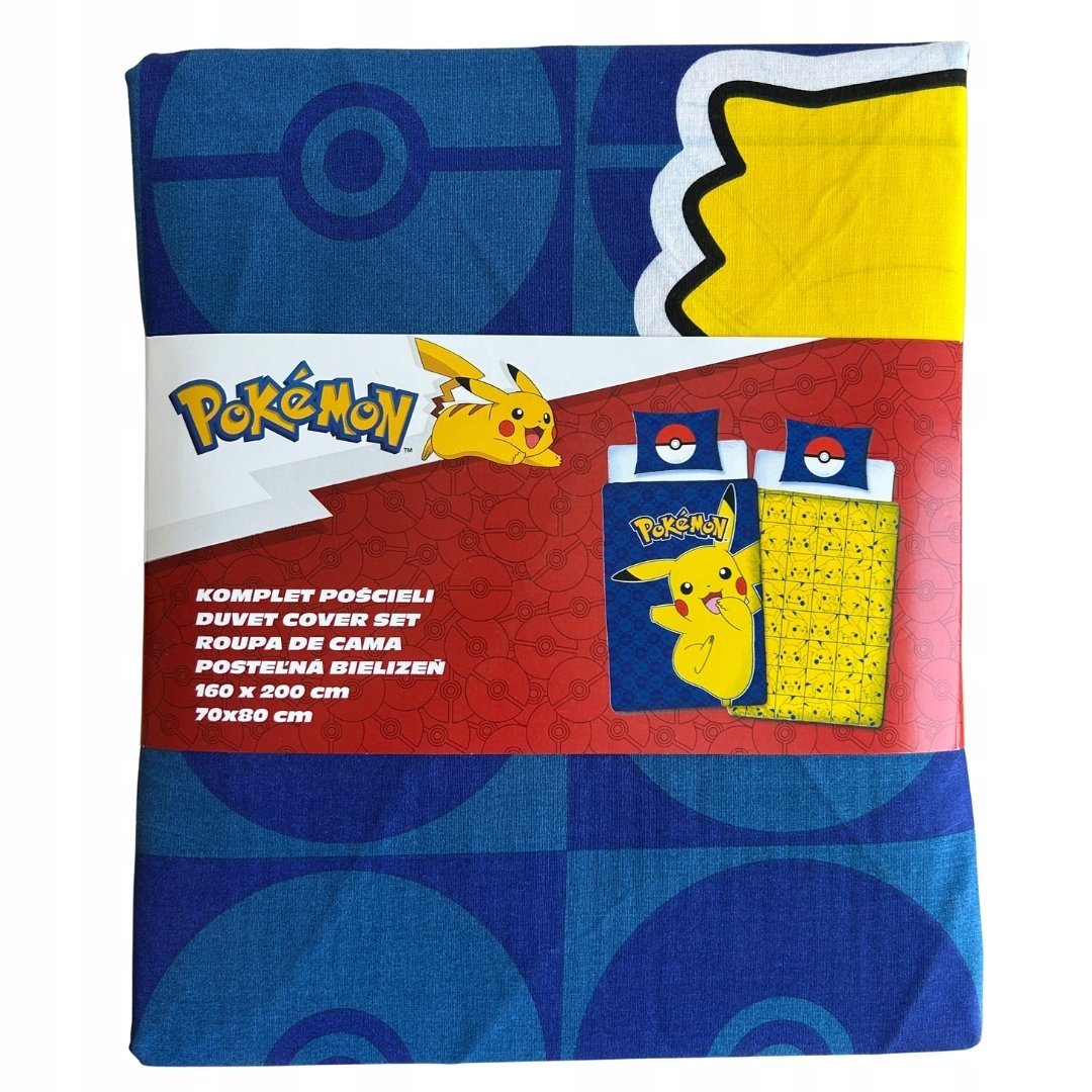 Bawełniana pościel dziecięca 160x200 POKEMON Pikachu