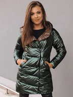 Kurtki damskie - Kurtka damska dwustronna DELSY LONG zielona Dstreet TY3480-L - miniaturka - grafika 1