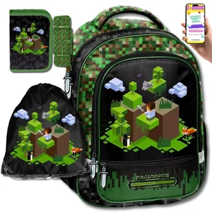 ZESTAW SZKOLNY Plecak Dla Chłopca 3w1 PIXEL DLA GRACZA Motyw Gry – PLECAK, PIÓRNIK, WOREK – LEKKI, WYGODNY, STYLOWY + EBOOK - Zestawy szkolne - miniaturka - grafika 1