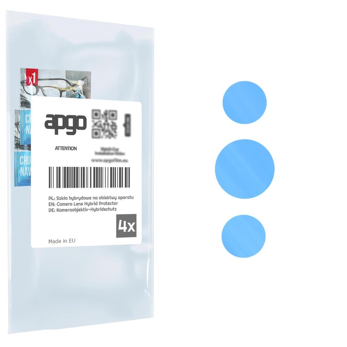 4x Szkło hybrydowe na aparat obiektyw kamerę 9H do Doogee Blade 10 Pro - apgo hybrid Camera Lens Protector