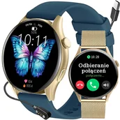 Smartwatch - Gravity T11-4 PROF Niebieski, złoty - miniaturka - grafika 1