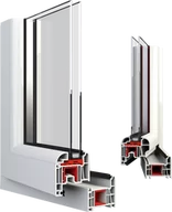 Okna - Okno plastikowe PCV Decco 71 Okno rozwierno-uchylne + rozwierne (ruchomy słupek z jedną klamką) 1900x1600 - miniaturka - grafika 1