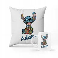 Gadżety dla niej i dla niego - ZESTAW PODUSZKA + KUBEK PREZENT DLA DZIECKA STICH STITCH STICZ + IMIĘ 17 - miniaturka - grafika 1