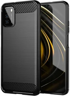 Hurtel Carbon Case elastyczne etui pokrowiec Xiaomi Poco M3 czarny - Etui i futerały do telefonów - miniaturka - grafika 1