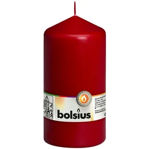 Bolsius świeca bryłowa pieńkowa słupek bezzapachowa 15cm 150/78 mm - Bordowa - Świece - miniaturka - grafika 1