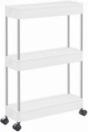 Regały - Wąski Regał Biały Na Kółkach Z 3 Półkami Z6-E08 - miniaturka - grafika 1