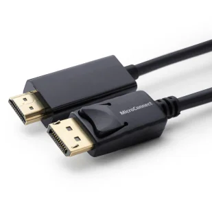 Kabel MicroConnect DisplayPort - HDMI 0.5m czarny (MC-DP-HDMI-050) - Złącza, przejściówki, adaptery - miniaturka - grafika 1