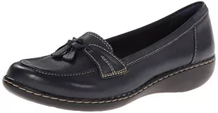 Clarks Ashland Bubble klapki damskie, granatowa skóra., 35.5 eu - Klapki i japonki damskie - miniaturka - grafika 1
