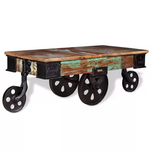 vidaXL Stolik kawowy z drewna odzyskanego, 90 x 45 35 cm - Ławy i stoliki kawowe - miniaturka - grafika 1