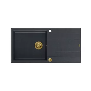 QUADRON Zlewozmywak EVAN 146 XL czarny, elementy złote, k.pneum. HCQE10050U8_PVDG1_P2O0 - Zlewozmywaki - miniaturka - grafika 1