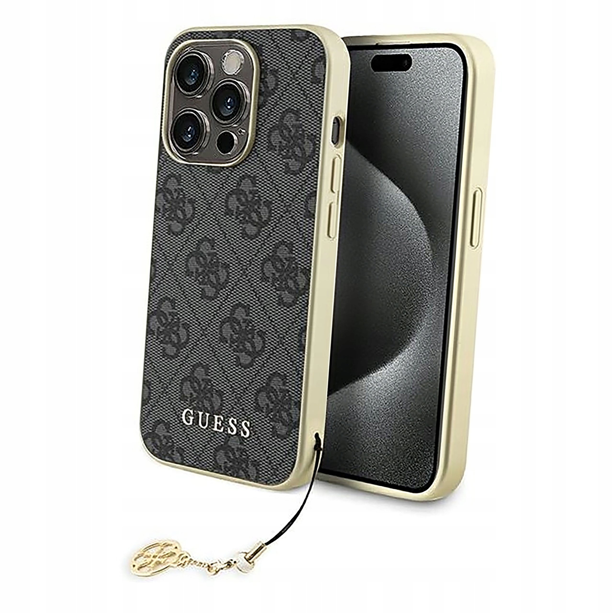 Plecki Etui Guess 4G Charms Collection do iPhone 15 Pro szare