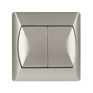 Wyłączniki światła i elektryczne - Ospel Włącznik podwójny AKCENT satynowy - miniaturka - grafika 1