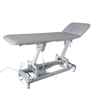 Stół rehabilitacyjny sterowany stopą Med Store Mensa PRO - 2-częściowy, elektryczny, szary - Stoły i łóżka do masażu - miniaturka - grafika 1