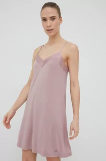 Piżamy damskie - Tommy Hilfiger koszulka nocna damska kolor różowy - grafika 1