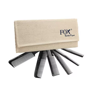 Fox Komplet grzebieni Barber Expert Etui Lniane 1509427 - Grzebienie fryzjerskie - miniaturka - grafika 3